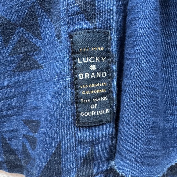 Lucky Brand Aztec Print Blue Button Up Shirt‎ Menswear Sz XL - Picture 10 of 11